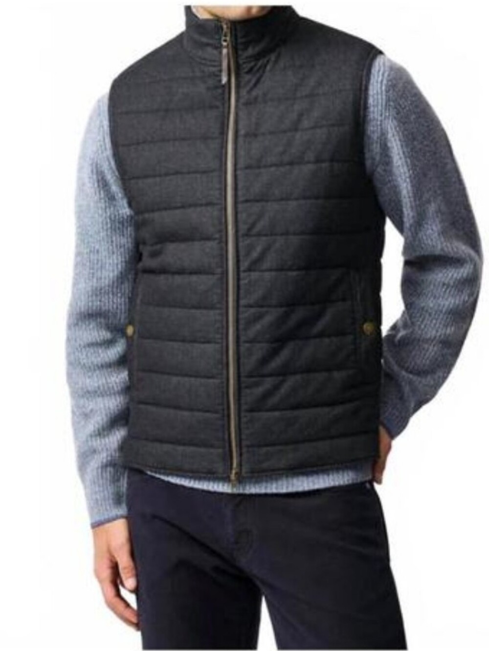 Rodd & Gunn Mens Dunedin Road Zip Up Quilted Puffer Cotton Vest Midnight XL EUC